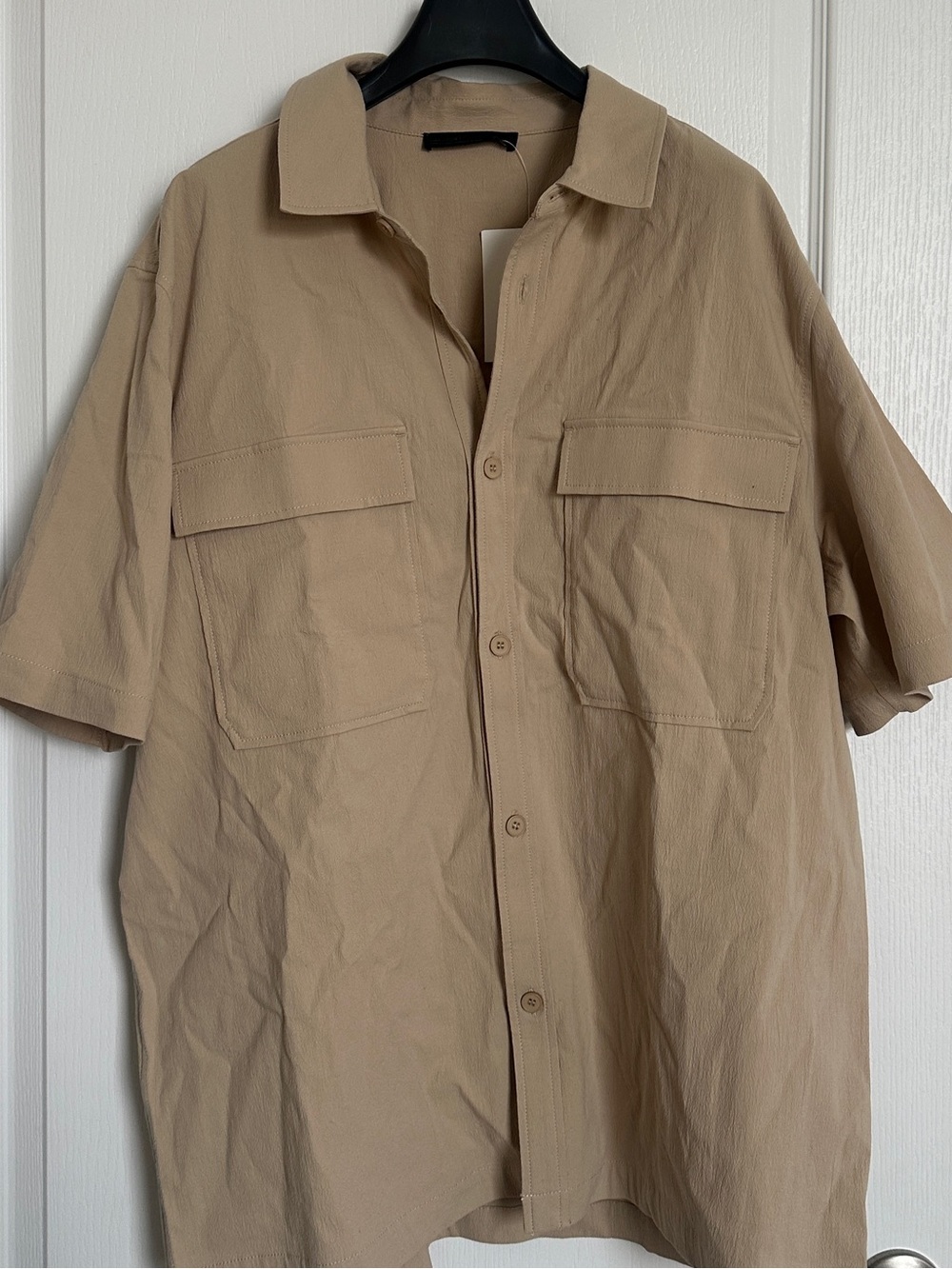 OAK + FORT Beige Lightweight Button-Up